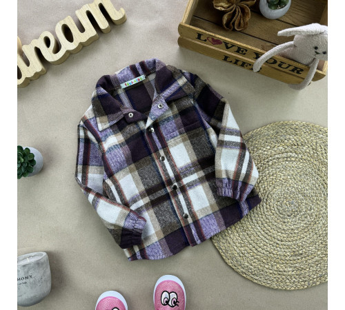 Сорочка клітинка лаванда